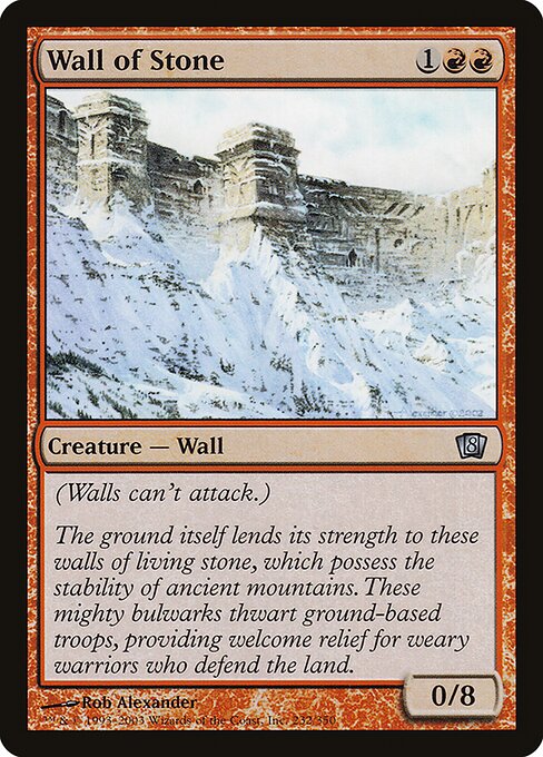 Wall of Stone - Eighth Edition Uncommon Card