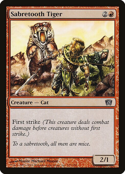 Sabretooth Tiger - Eighth Edition Common Card