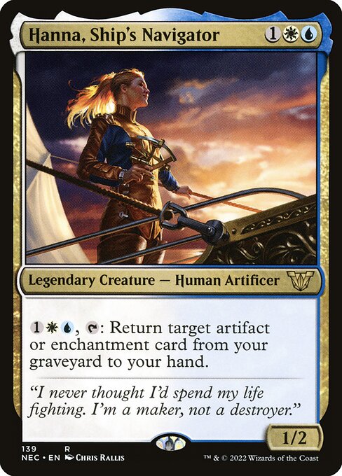 Hanna, Ship's Navigator - Neon Dynasty Commander Rare Card