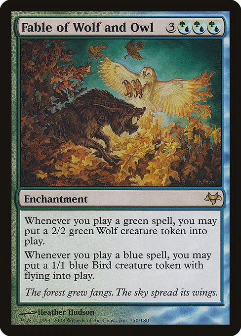 Fable of Wolf and Owl - Eventide Rare Card