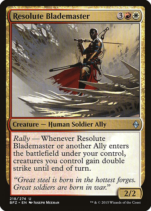 Resolute Blademaster - Battle for Zendikar Uncommon Card
