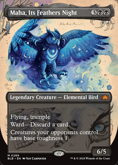 Maha, Its Feathers Night - Bloomburrow Mythic Card
