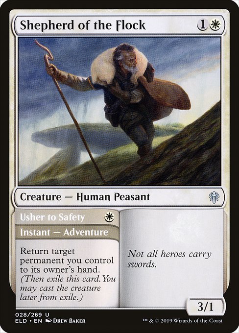Shepherd of the Flock // Usher to Safety - Throne of Eldraine Uncommon Card
