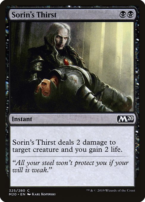Sorin's Thirst - Core Set 2020 Common Card