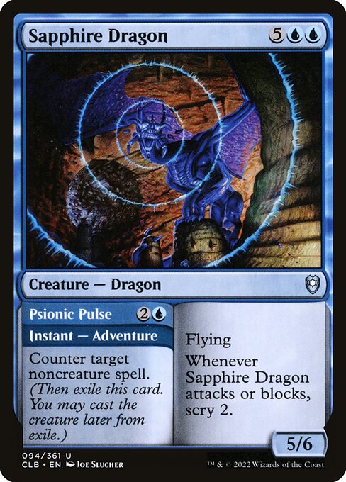 Sapphire Dragon // Psionic Pulse - Commander Legends: Battle for Baldur's Gate Uncommon Card