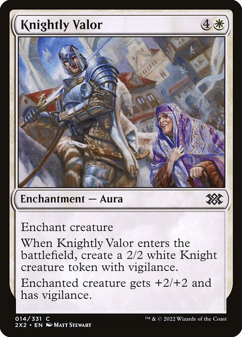 Knightly Valor - Double Masters 2022 Common Card