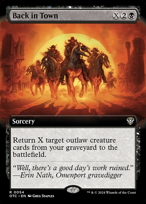 Back in Town - Outlaws of Thunder Junction Commander Rare Card