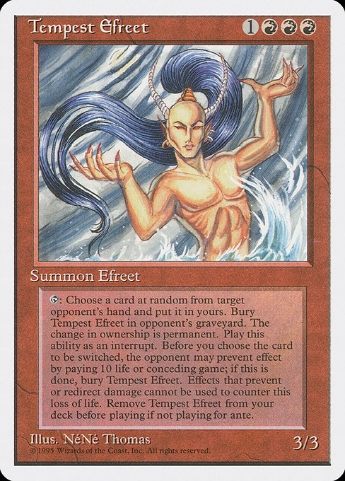 Tempest Efreet - Fourth Edition Rare Card