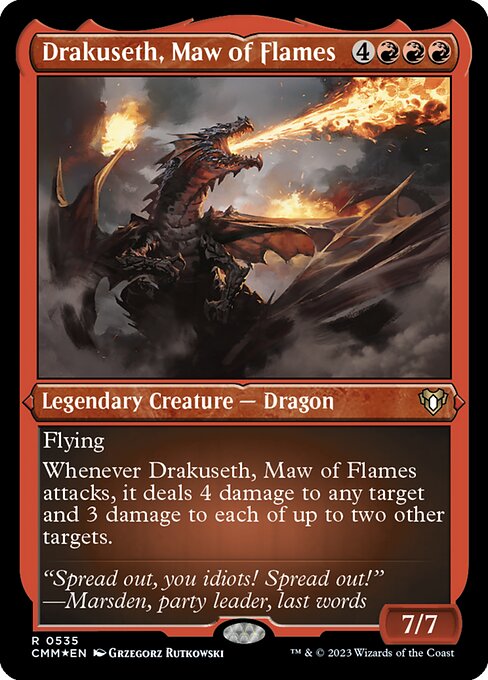 Drakuseth, Maw of Flames - Commander Masters Rare Card