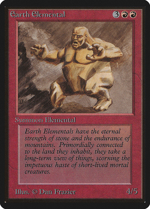 Earth Elemental - Limited Edition Beta Uncommon Card