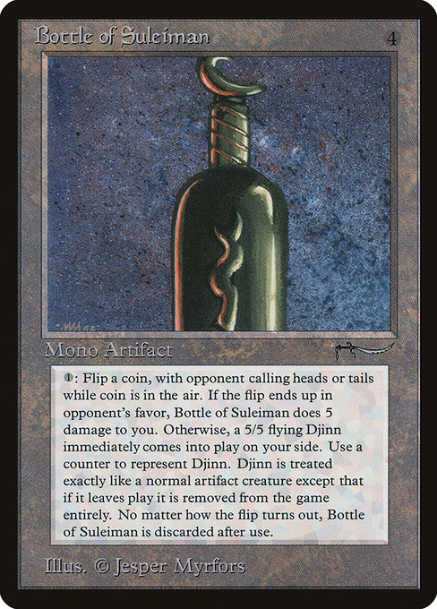 Bottle of Suleiman - Arabian Nights Rare Card