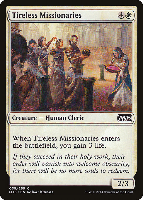 Tireless Missionaries - Magic 2015 Common Card