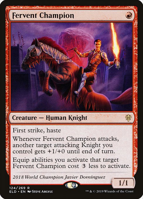 Fervent Champion - Throne of Eldraine Rare Card