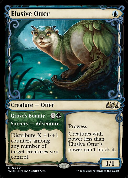 Elusive Otter // Grove's Bounty - Wilds of Eldraine Rare Card