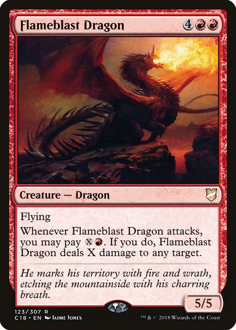 Flameblast Dragon - Commander 2018 Rare Card