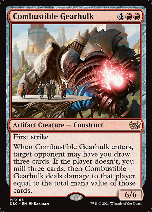 Combustible Gearhulk - Duskmourn: House of Horror Commander Mythic Card