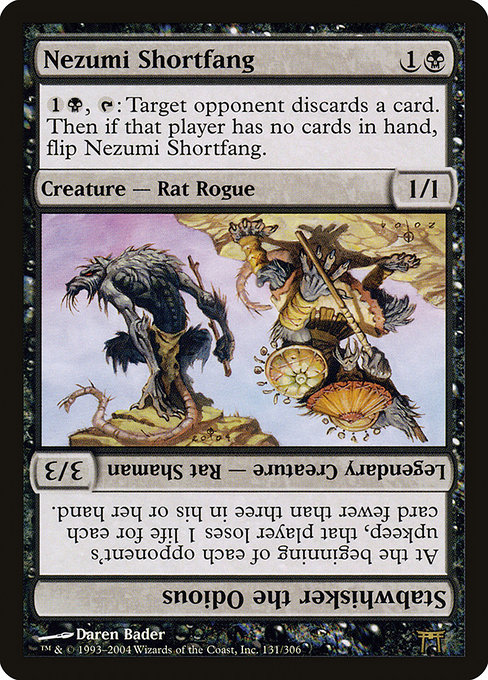 Nezumi Shortfang // Stabwhisker the Odious - Champions of Kamigawa Rare Card