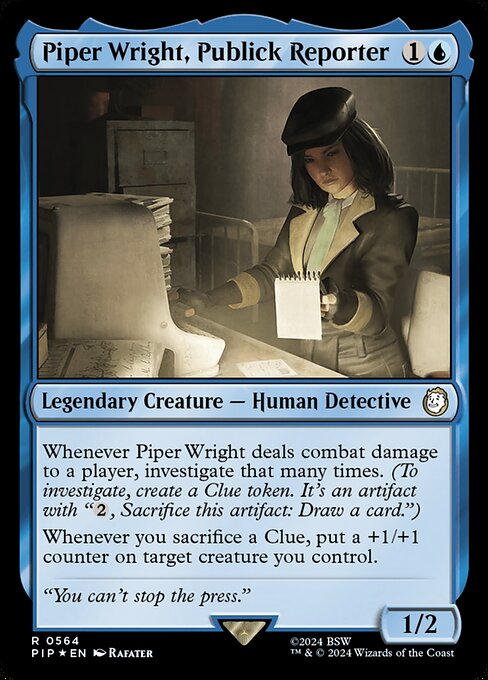 Piper Wright, Publick Reporter - Fallout Rare Card