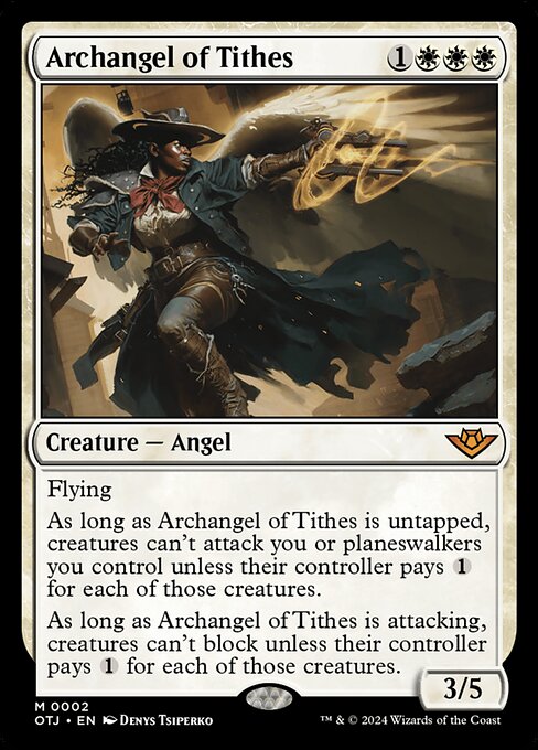Archangel of Tithes - Outlaws of Thunder Junction Mythic Card