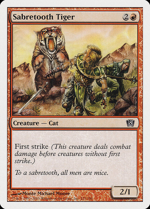 Sabretooth Tiger - Eighth Edition Common Card