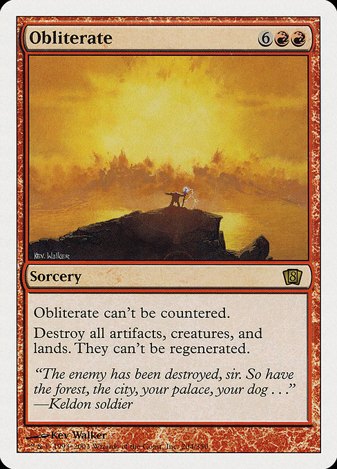 Obliterate - Eighth Edition Rare Card