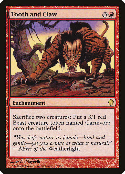 Tooth and Claw - Commander 2013 Rare Card