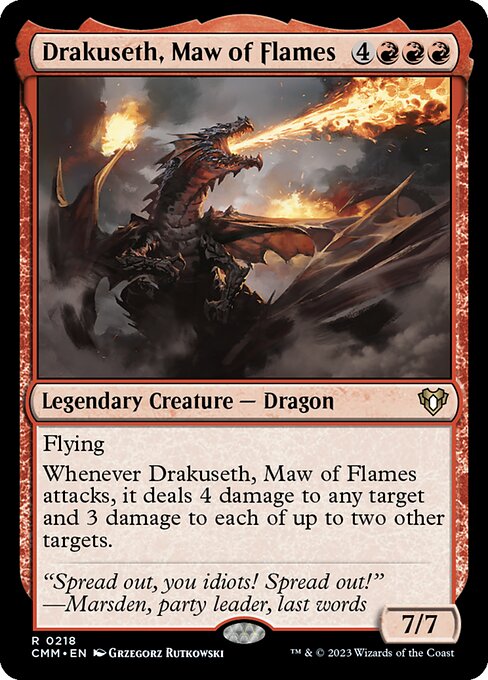 Drakuseth, Maw of Flames - Commander Masters Rare Card