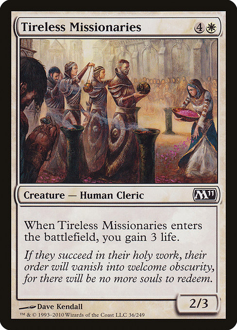 Tireless Missionaries - Magic 2011 Common Card