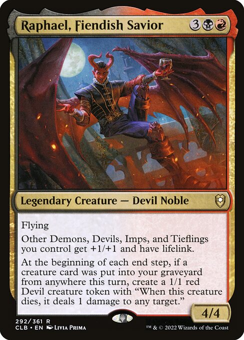 Raphael, Fiendish Savior - Commander Legends: Battle for Baldur's Gate Rare Card