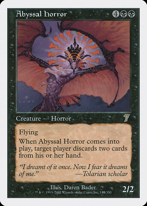 Abyssal Horror - Seventh Edition Rare Card