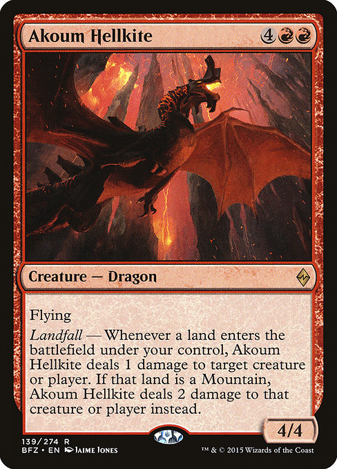 Akoum Hellkite - Battle for Zendikar Rare Card