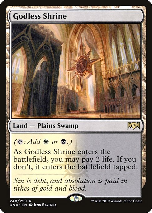 Godless Shrine - Ravnica Allegiance Rare Card