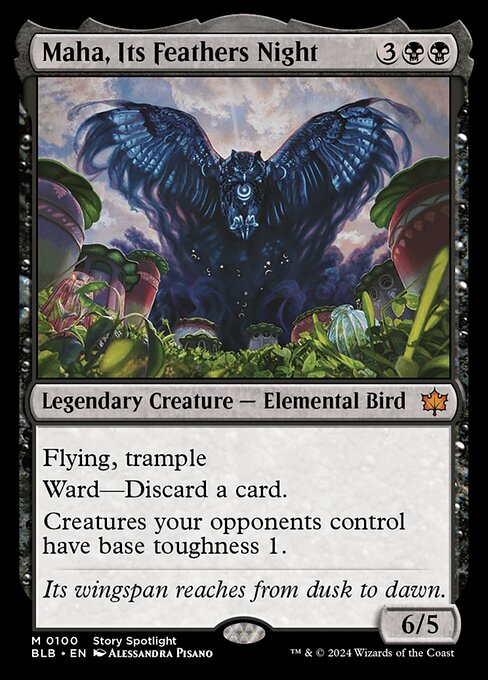 Maha, Its Feathers Night - Bloomburrow Mythic Card