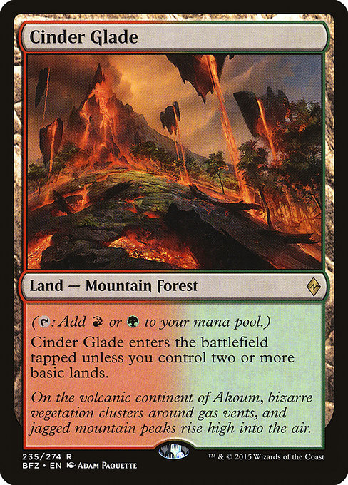 Cinder Glade - Battle for Zendikar Rare Card