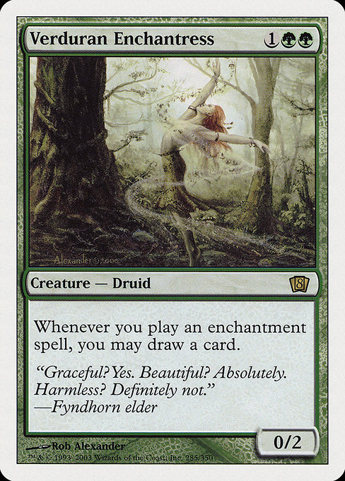 Verduran Enchantress - Eighth Edition Rare Card