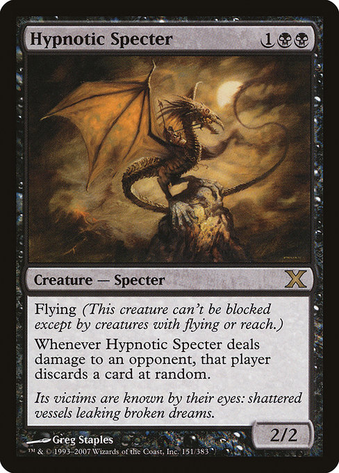 Hypnotic Specter - Tenth Edition Rare Card