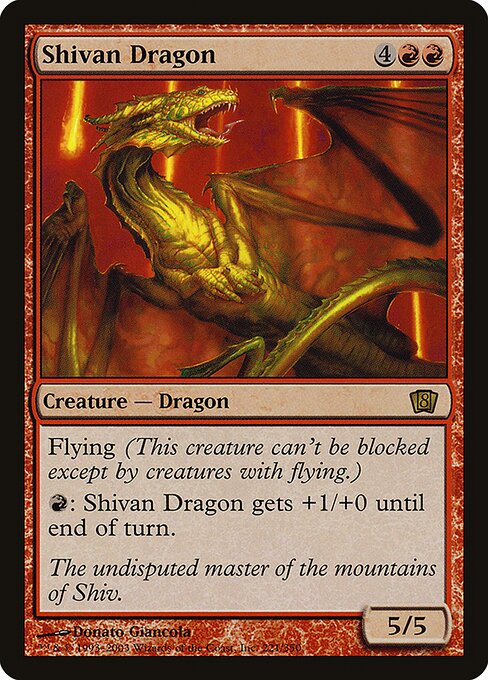 Shivan Dragon - Eighth Edition Rare Card