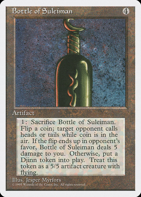 Bottle of Suleiman - Fourth Edition Rare Card