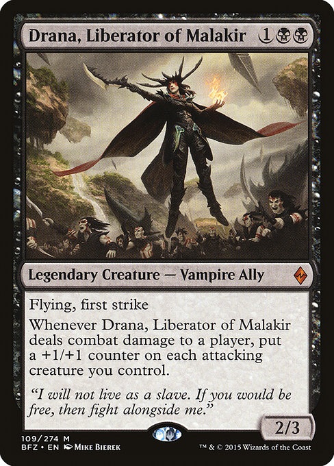 Drana, Liberator of Malakir - Battle for Zendikar Mythic Card