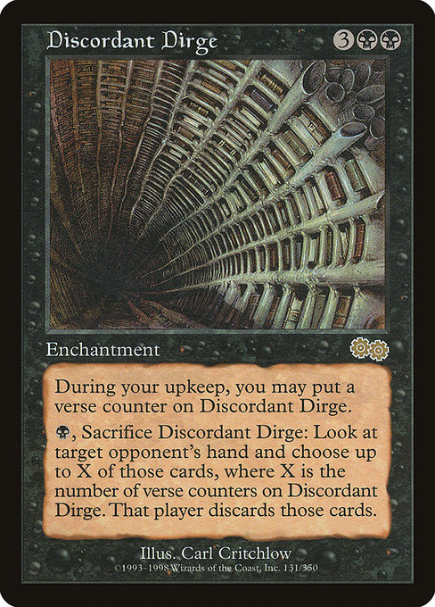 Discordant Dirge - Urza's Saga Rare Card