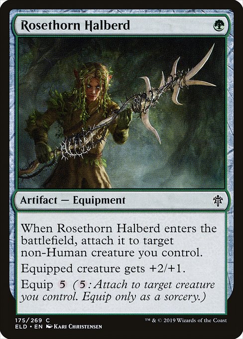 Rosethorn Halberd - Throne of Eldraine Common Card