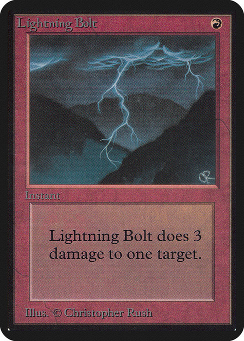 Lightning Bolt - Limited Edition Alpha Common Card