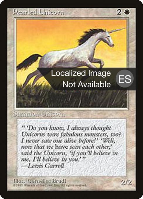 Pearled Unicorn - Fourth Edition Foreign Black Border Common Card