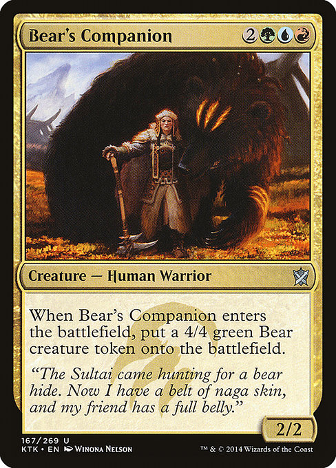 Bear's Companion - Khans of Tarkir Uncommon Card