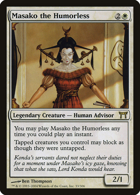 Masako the Humorless - Champions of Kamigawa Rare Card