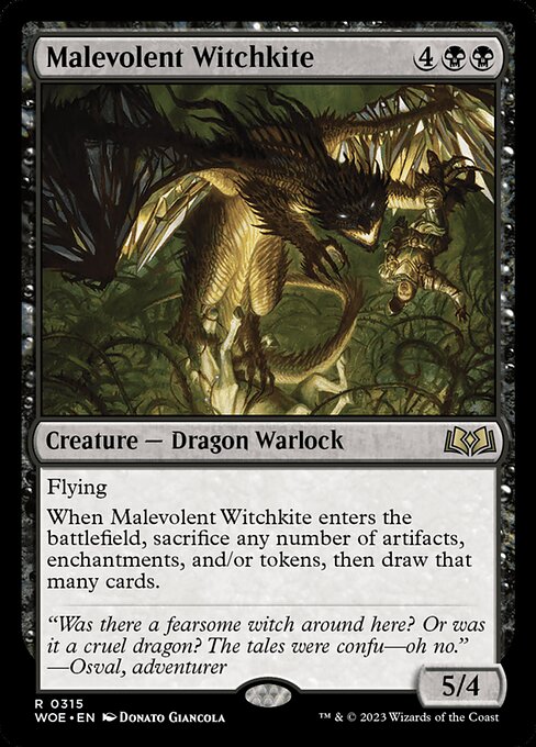 Malevolent Witchkite - Wilds of Eldraine Rare Card