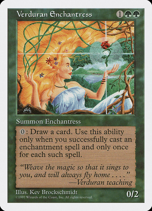 Verduran Enchantress - Fifth Edition Rare Card