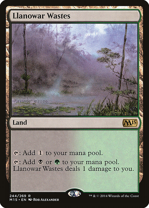 Llanowar Wastes - Magic 2015 Rare Card