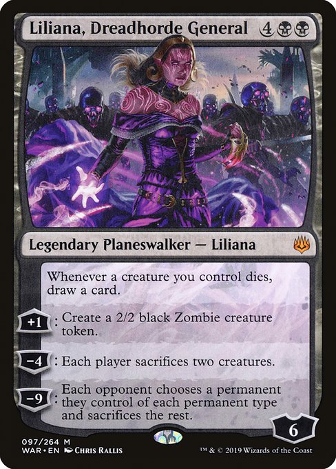Liliana, Dreadhorde General - War of the Spark Mythic Card