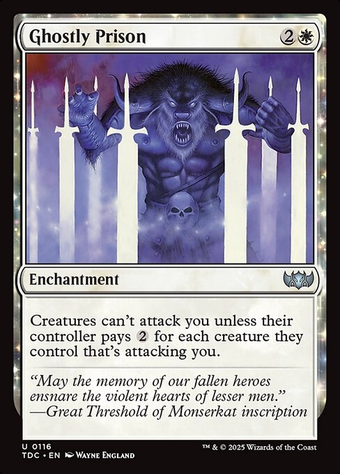 Ghostly Prison - Tarkir: Dragonstorm Commander Uncommon Card
